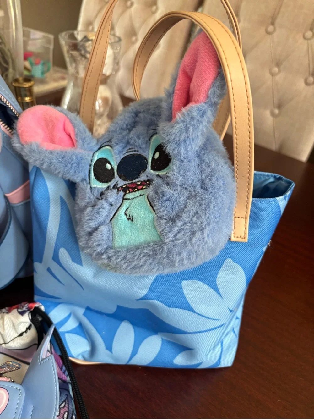Disney Stitch Loungefly Backpack with Wallet Beach Bag & Accessories NWOT